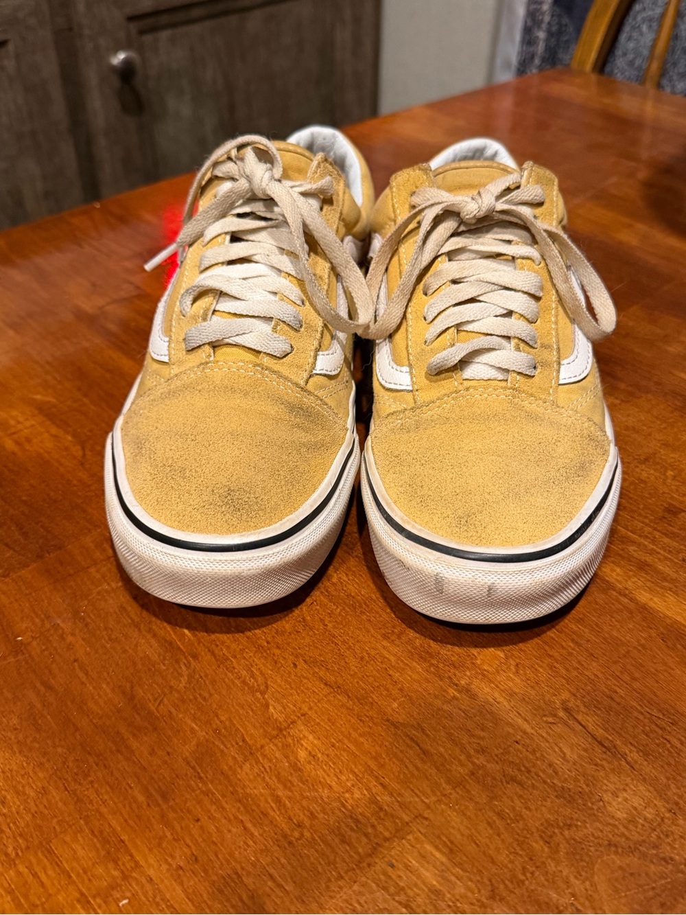 Mustard Yellow Suede Low-Top Sneakers